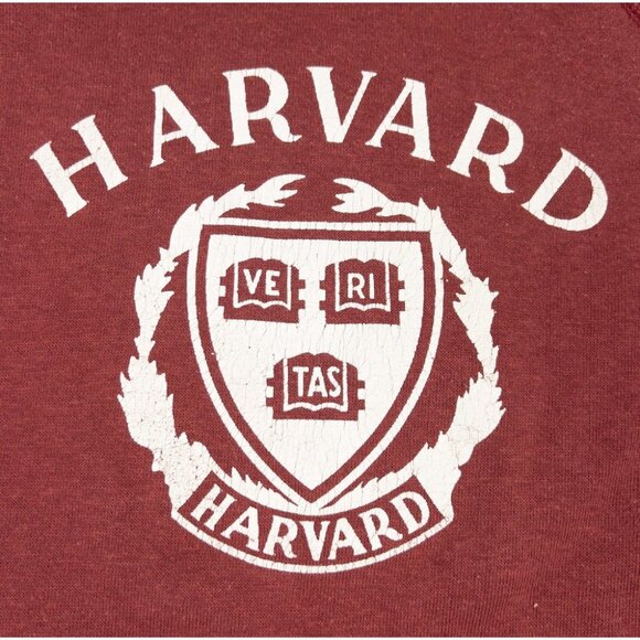 Vintage 1980s Harvard University Champion Hoodie Men Small Fits XS Red Pullover - Picture 7 of 13
